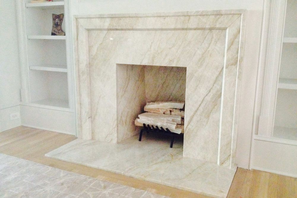 Flush Hearth in Wood Floor White Quartzite: Easy Steps to Install a Flush Hearth with White Quartzite!